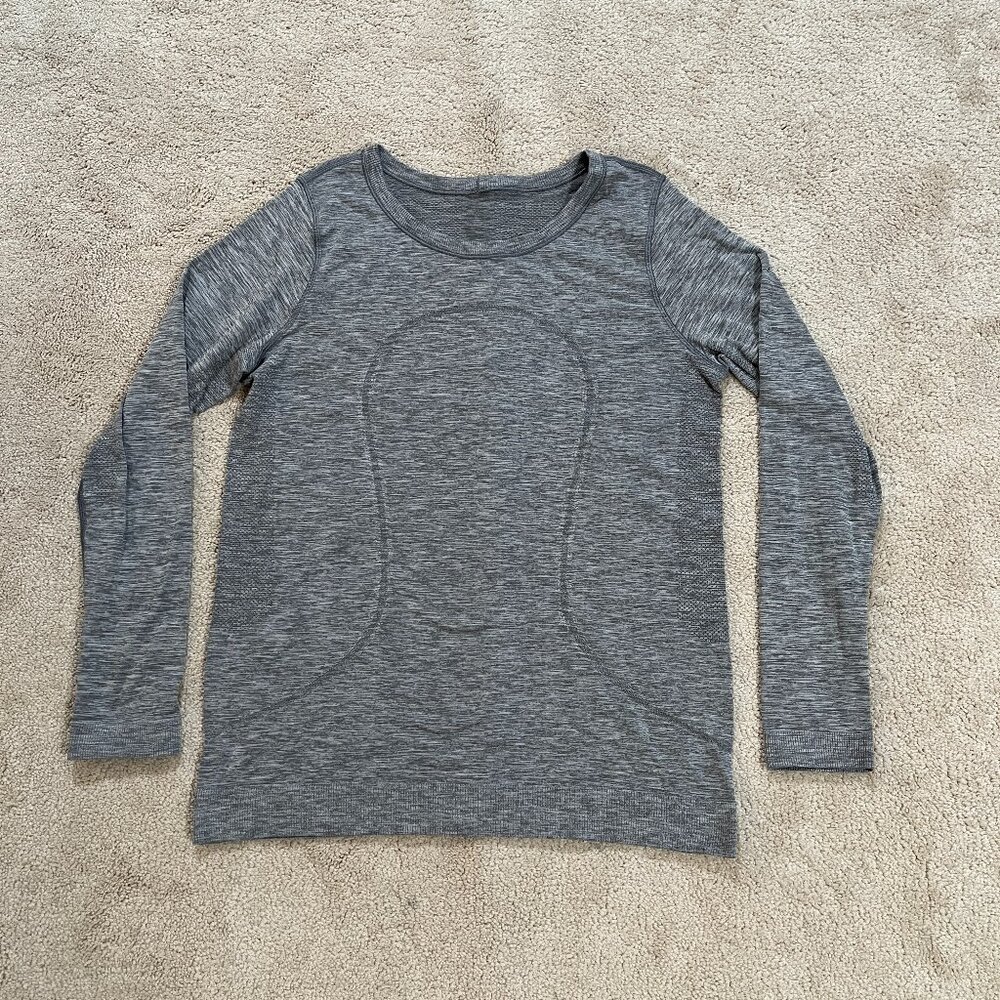 Lululemon Women Swiftly Tech Relaxed Long Sleeve Shirt Heather Gray No Size 6?